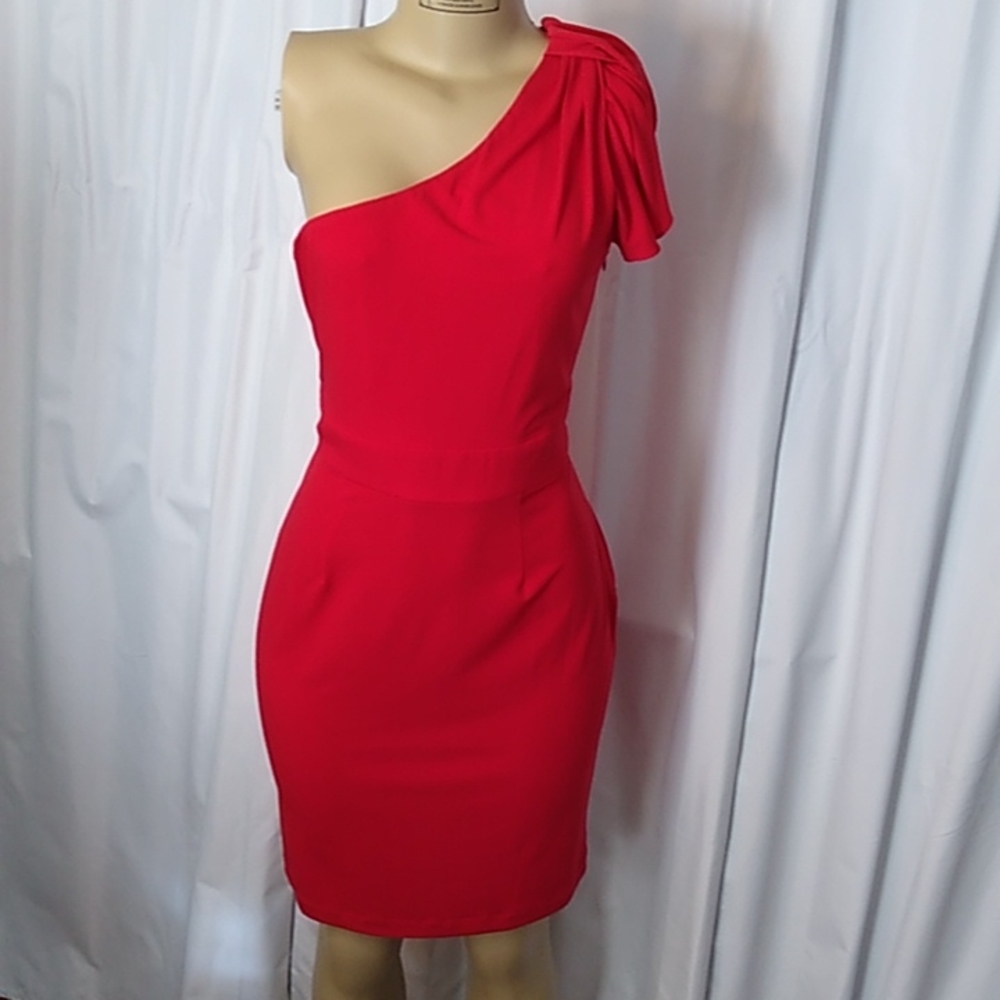 Calvin Klein one-shoulder matte jersey dress - size 8